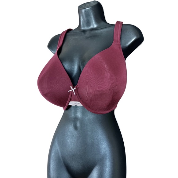 Cacique Lightly Lined Full Coverage Burgundy Bra Women's Size 44DDD - Picture 5 of 14